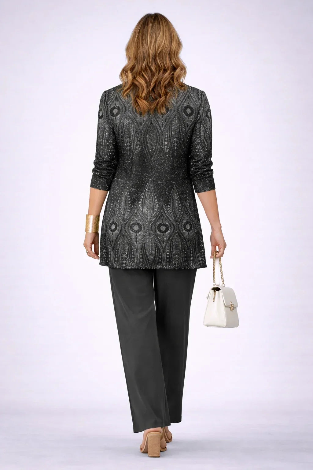 Vera | Black & Silver Paisley Three-Piece Set