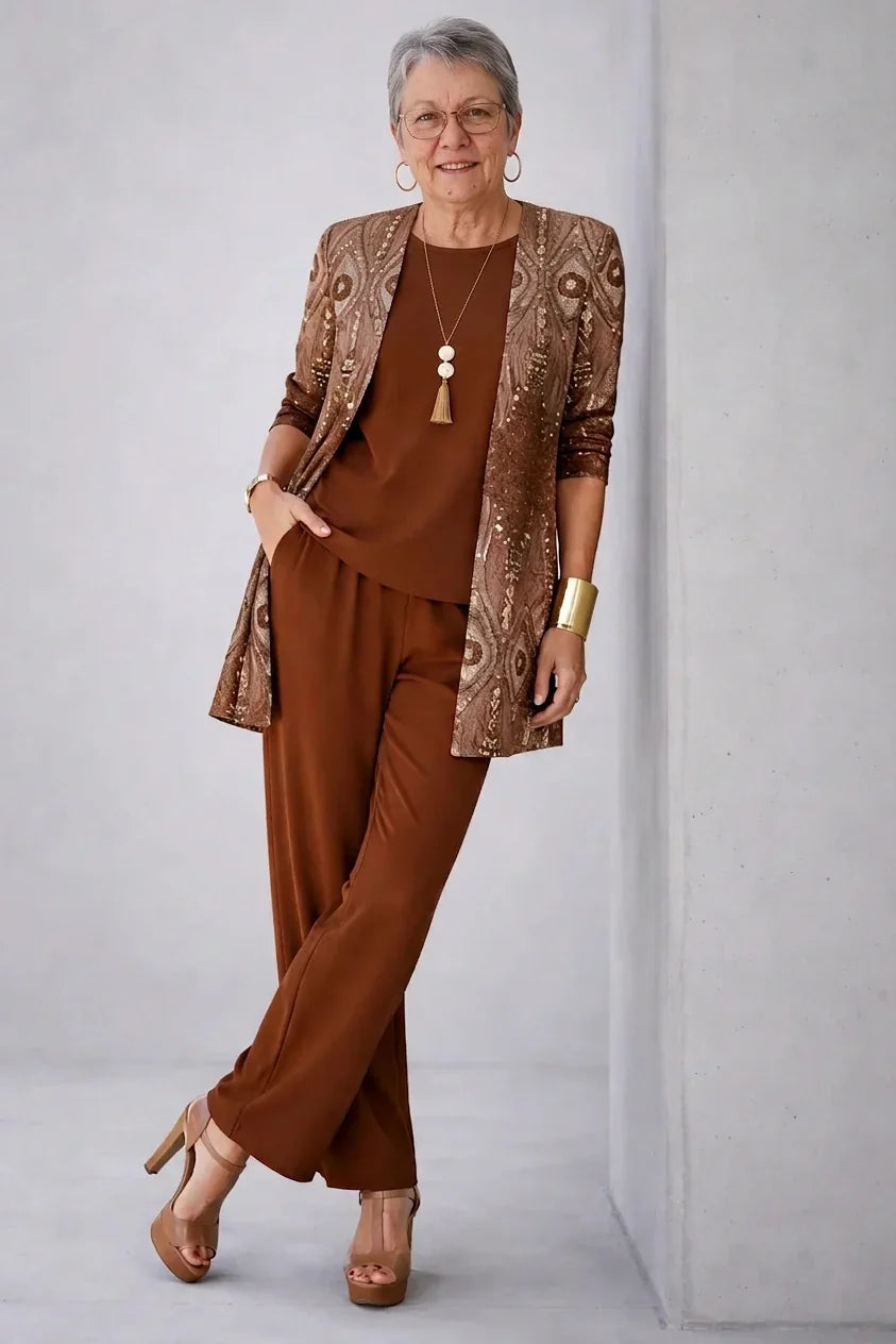 Lillian | Rust Paisley Three-Piece Set