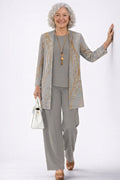 Azura | Dove Grey and Gold Three-Piece Set
