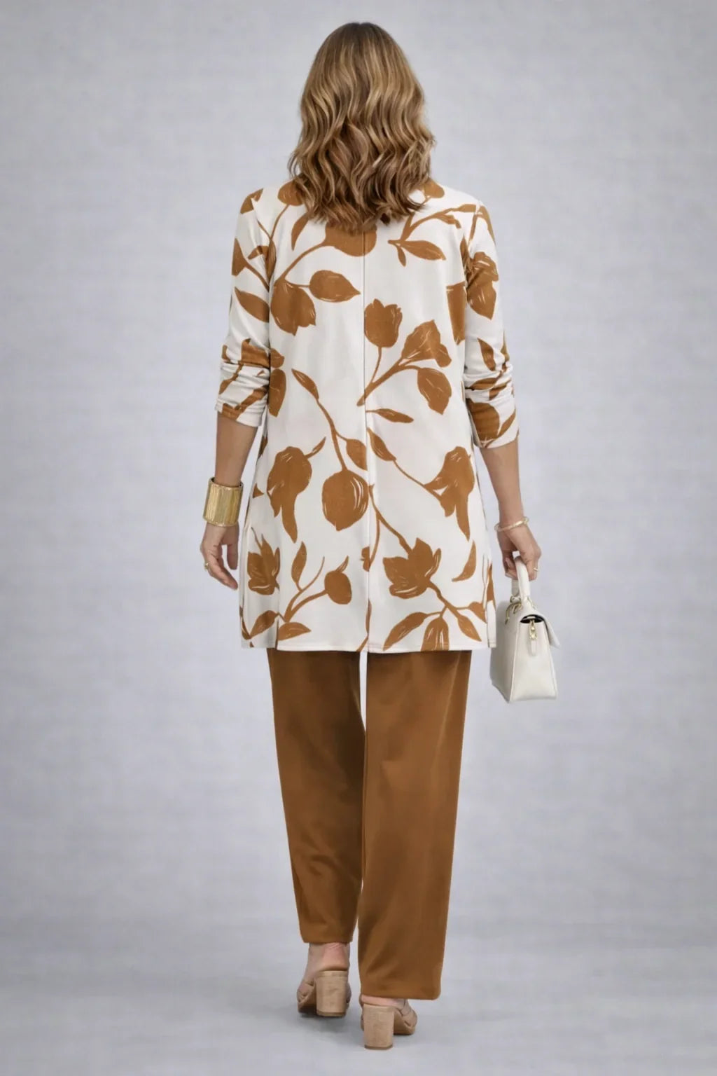 Henrietta | Caramel Leaf-Print Three-Piece Set