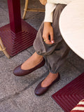 Astra Wide Fit Burgundy Ballet Flats