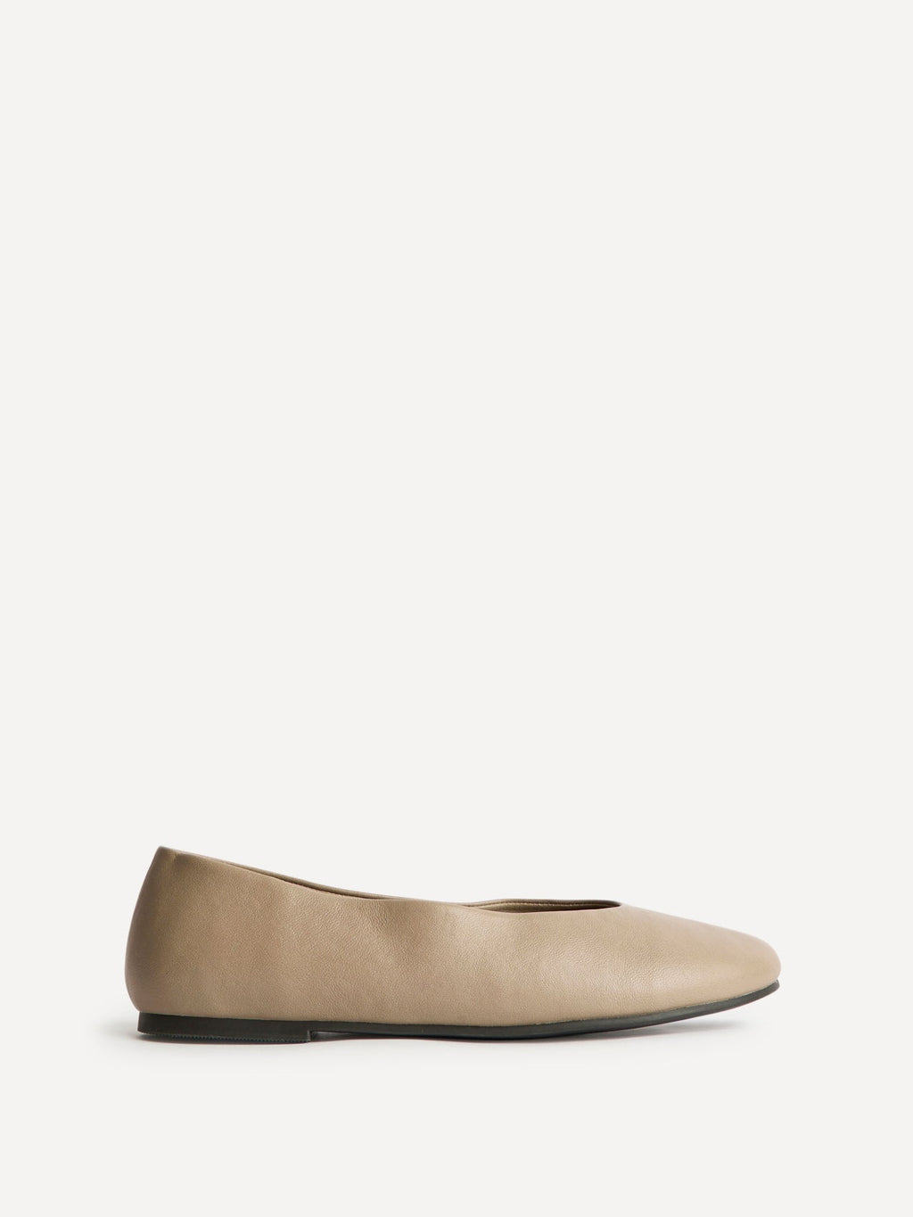 Astra Wide Fit Taupe Faux Leather Ballet Flats