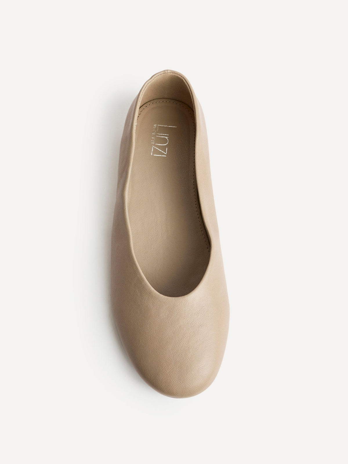 Astra Wide Fit Taupe Faux Leather Ballet Flats