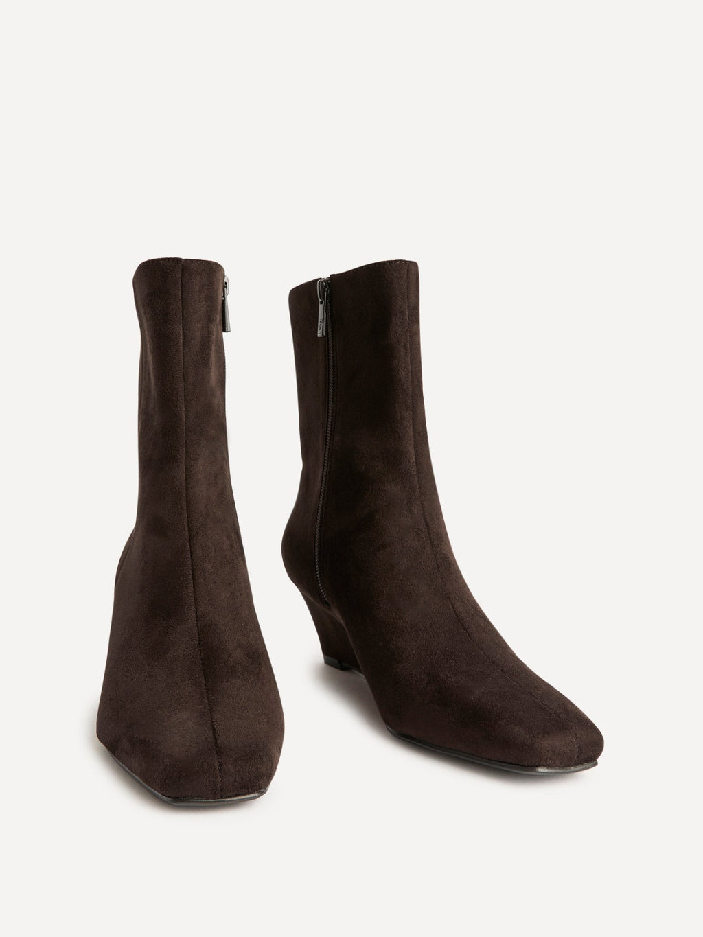 Genesis Brown Wedge Heel Ankle Boots