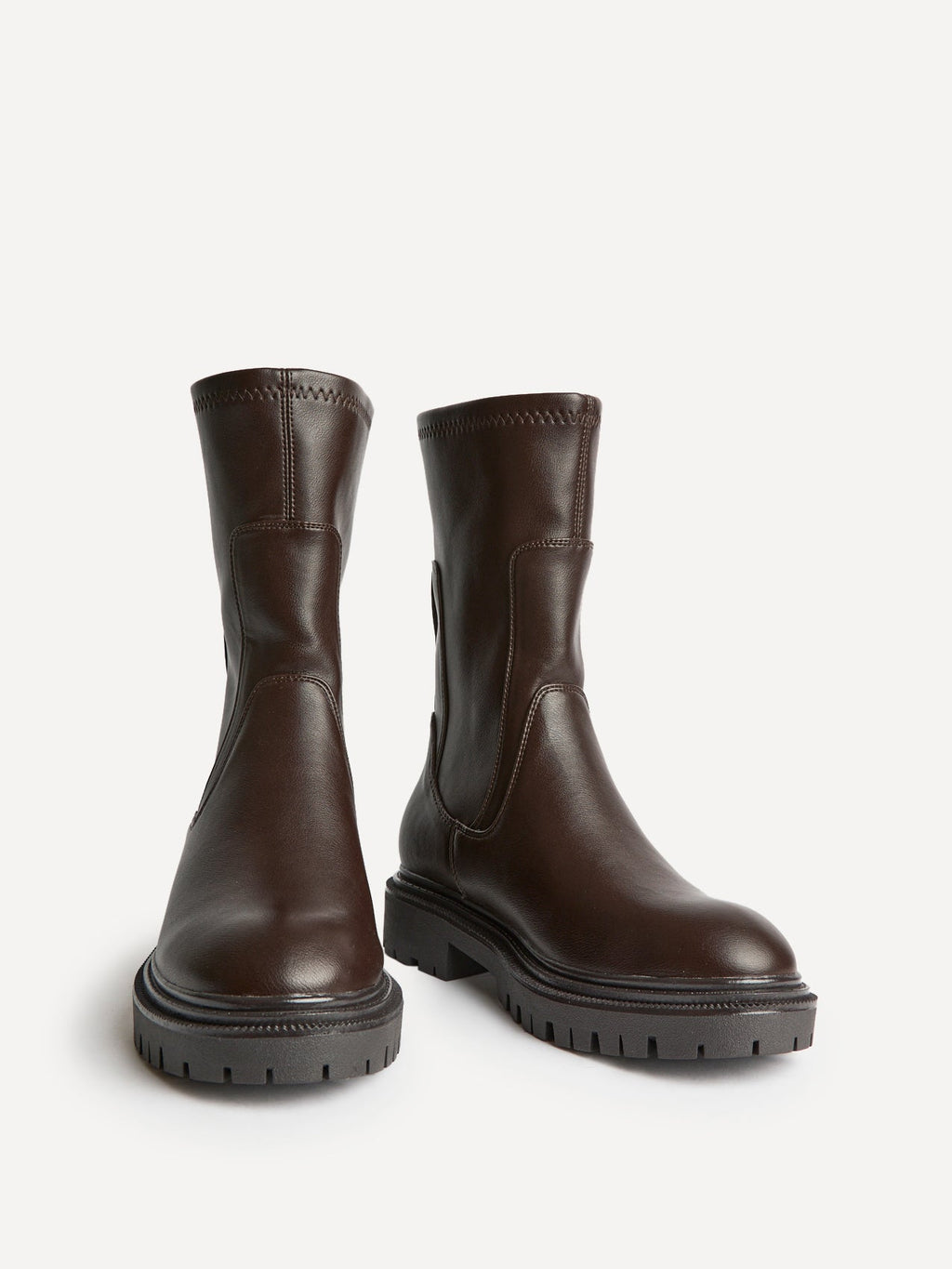 Kenzie Wide Fit Brown Mid Length Chelsea Boots