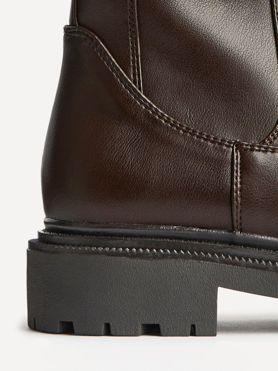 Kenzie Wide Fit Brown Mid Length Chelsea Boots