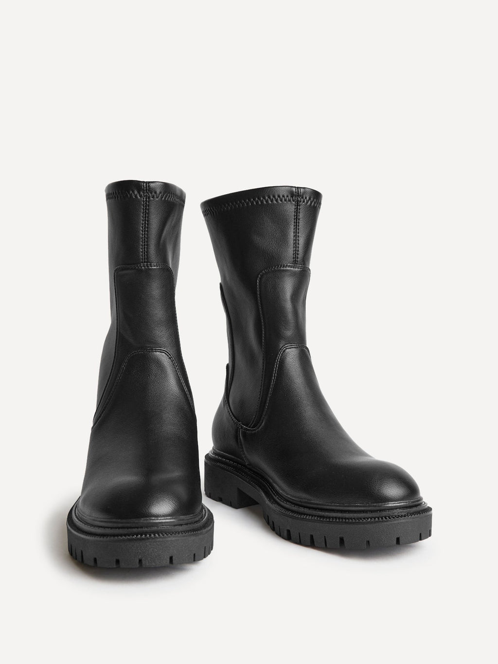 Kenzie Wide Fit Black Mid Length Chelsea Boots