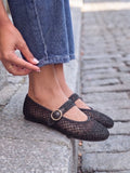 Luma Wide Fit Black Mesh Mary Jane Pumps