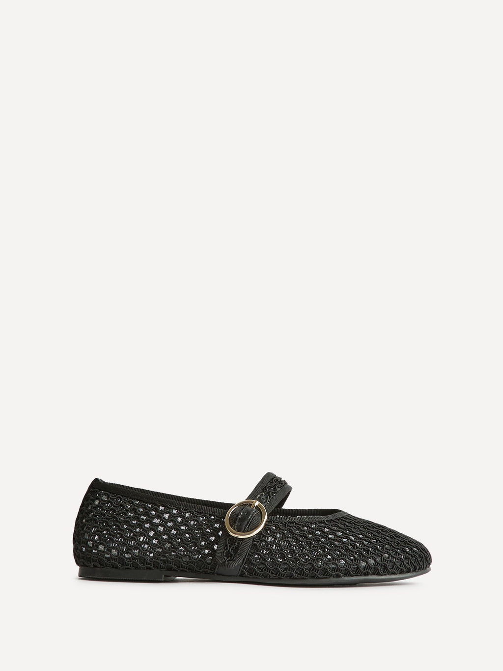 Luma Wide Fit Black Mesh Mary Jane Pumps