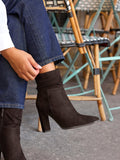 Miya Brown Ruched Ankle Boots