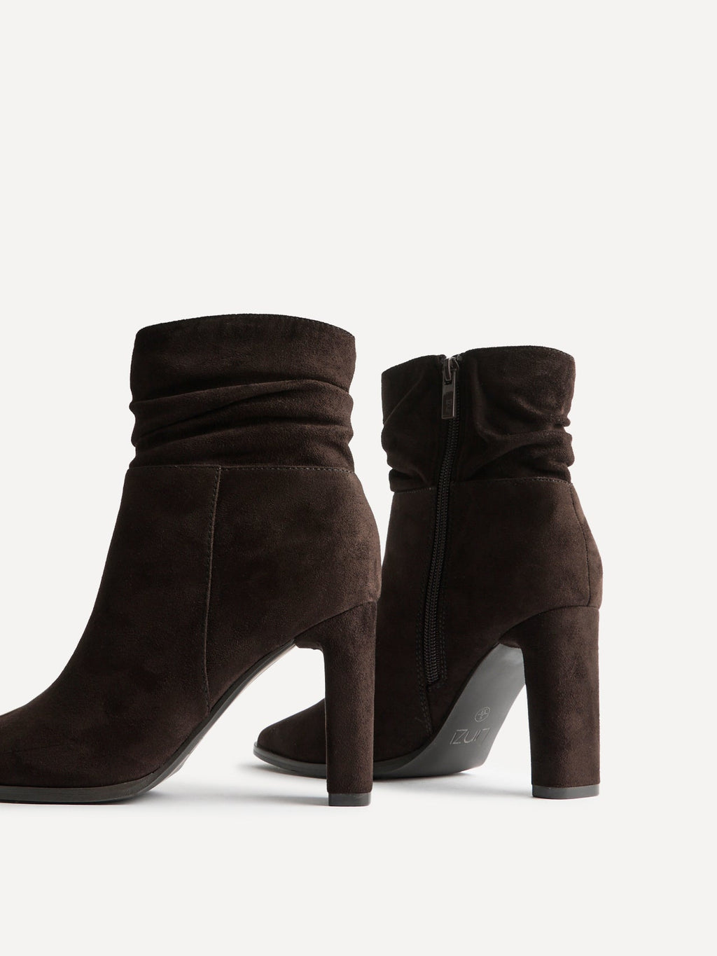 Miya Brown Ruched Ankle Boots