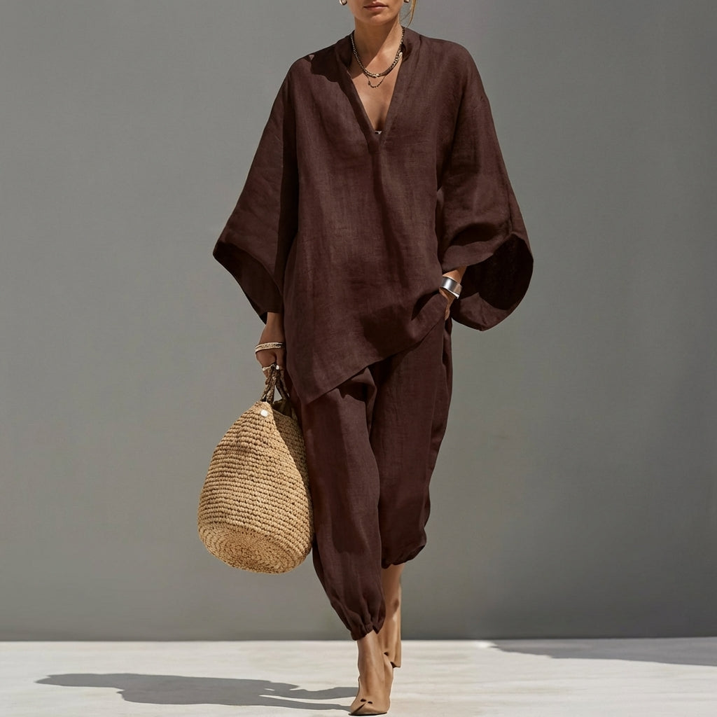 Lotte | Casual Two-Piece Set with V-Neck for Women