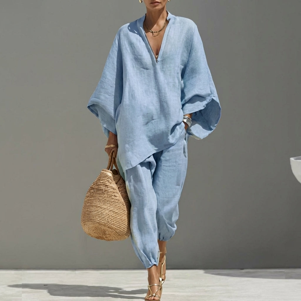 Lotte | Casual Two-Piece Set with V-Neck for Women