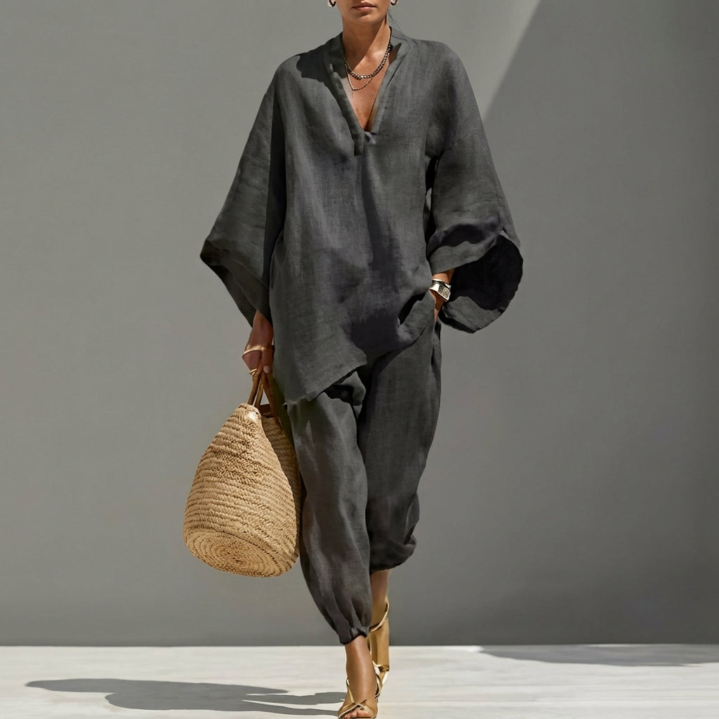 Lotte | Casual Two-Piece Set with V-Neck for Women