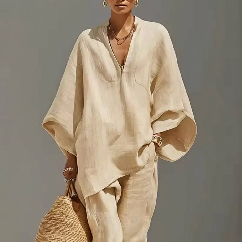 Lotte | Casual Two-Piece Set with V-Neck for Women