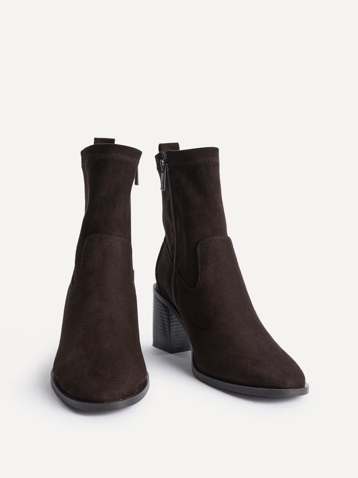 Process Brown Block Heel Ankle Boots