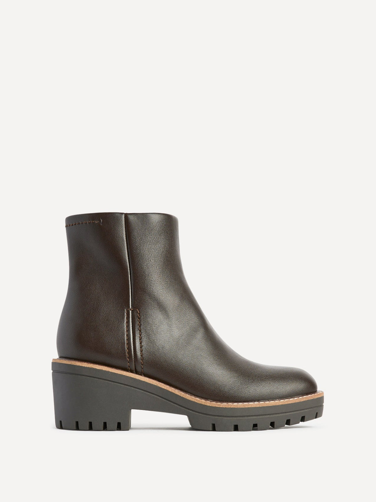 Rival Brown Faux Leather Wedge Heel Ankle Boots