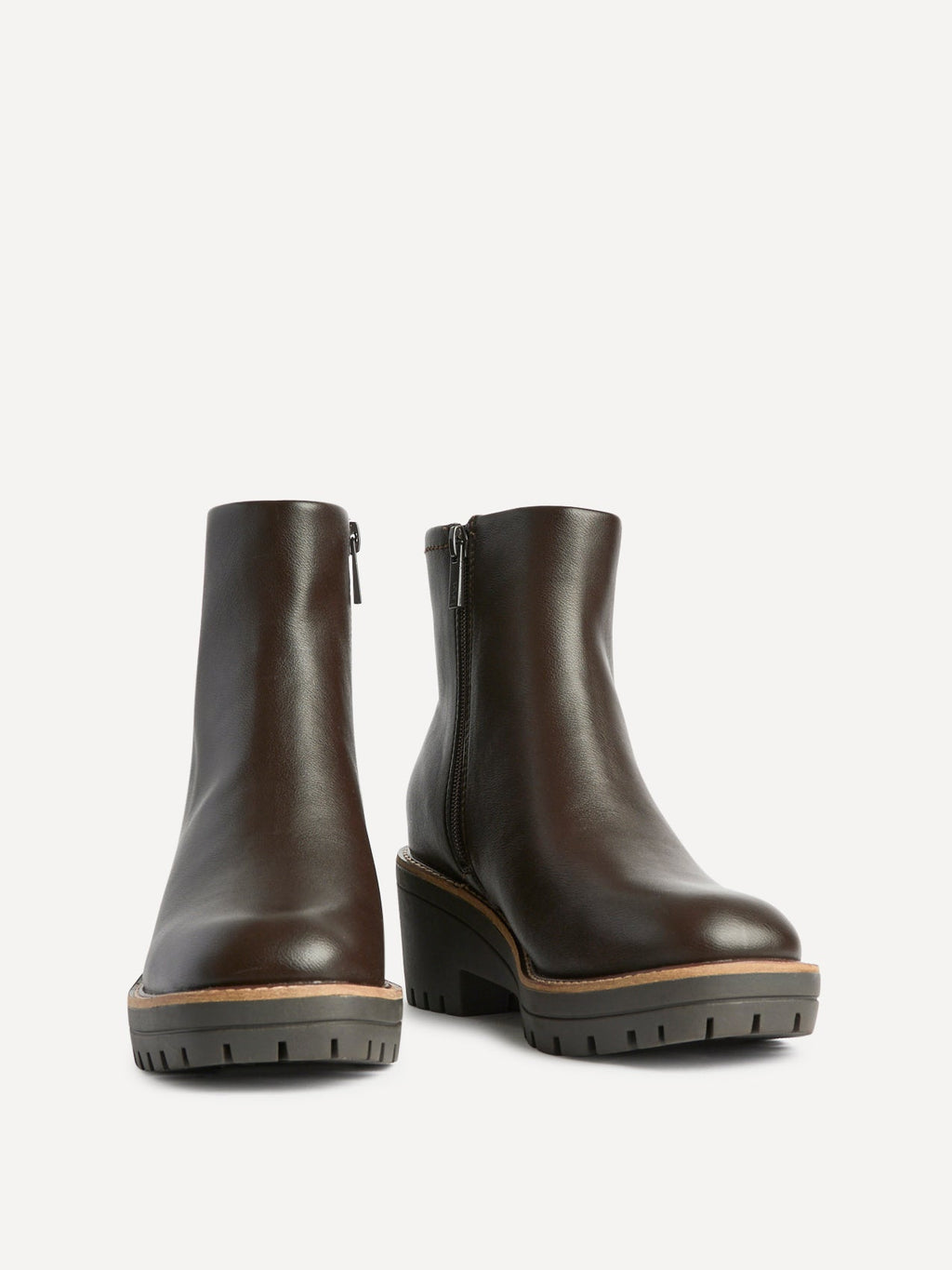 Rival Brown Faux Leather Wedge Heel Ankle Boots