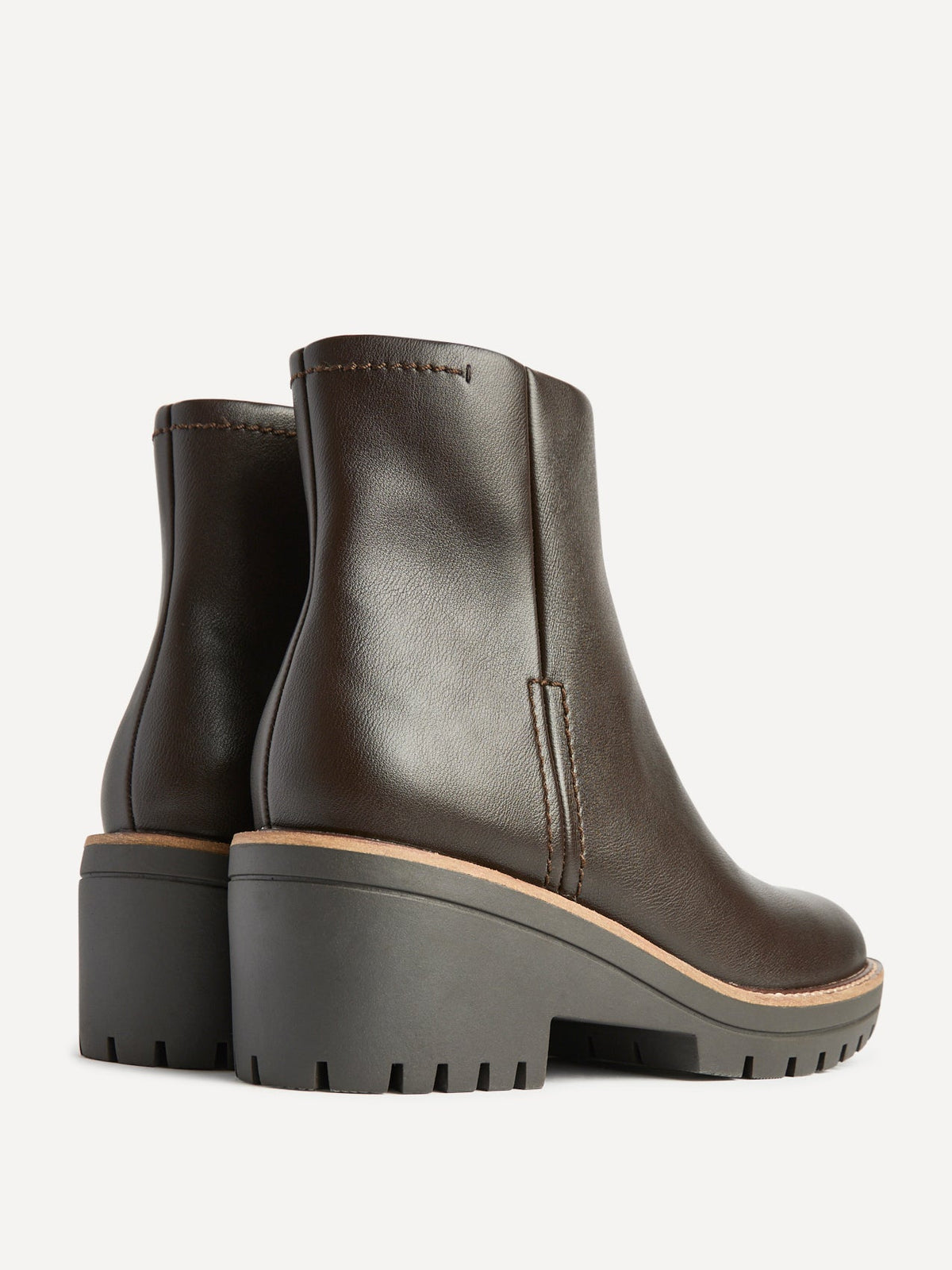 Rival Brown Faux Leather Wedge Heel Ankle Boots