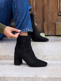 Romy Black Heeled Ankle Boots