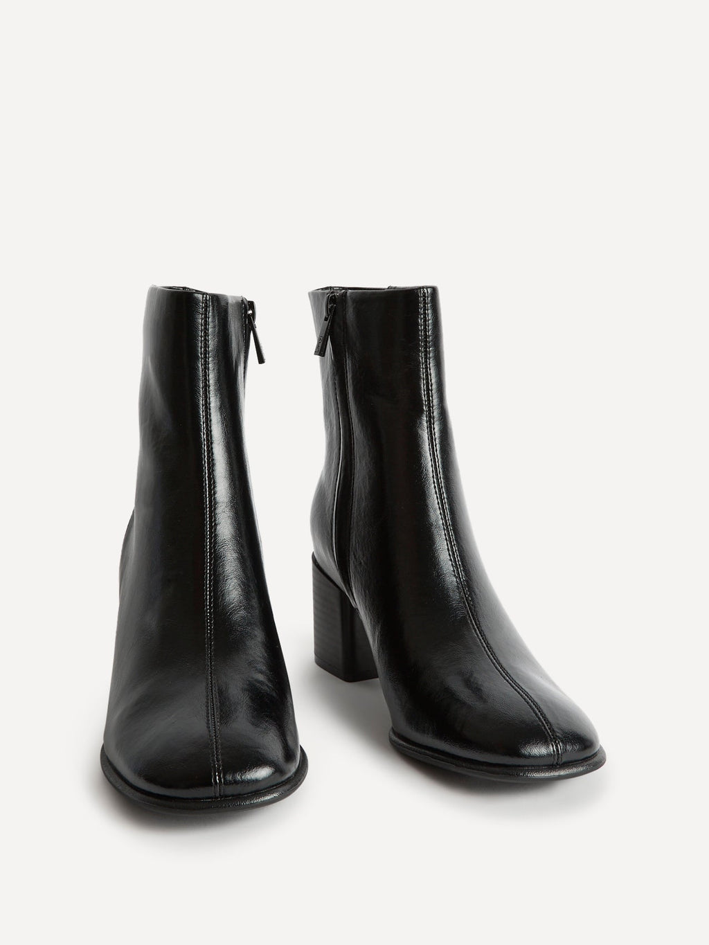 Selected Black Block Heeled Ankle Boots