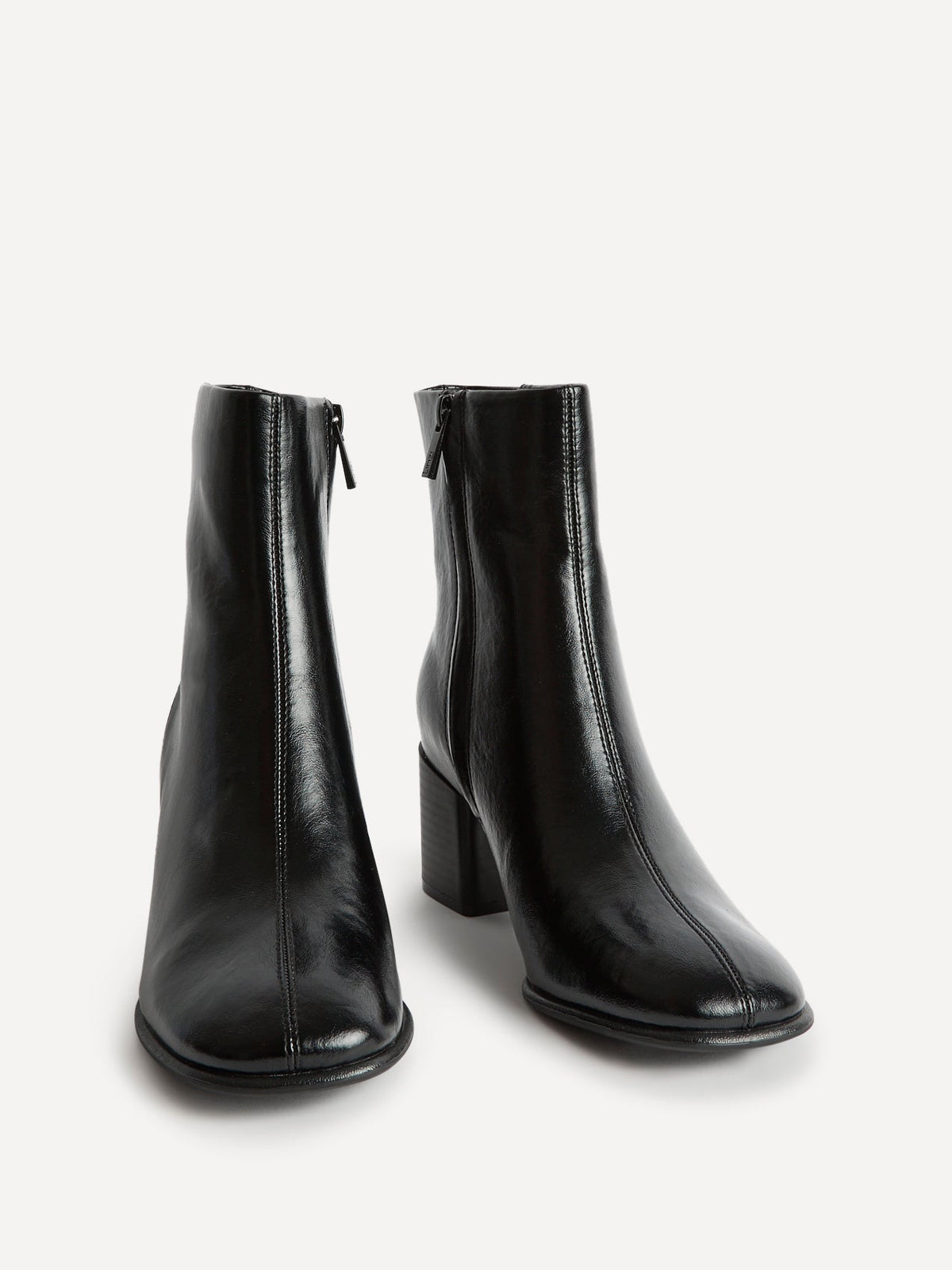 Selected Black Block Heeled Ankle Boots