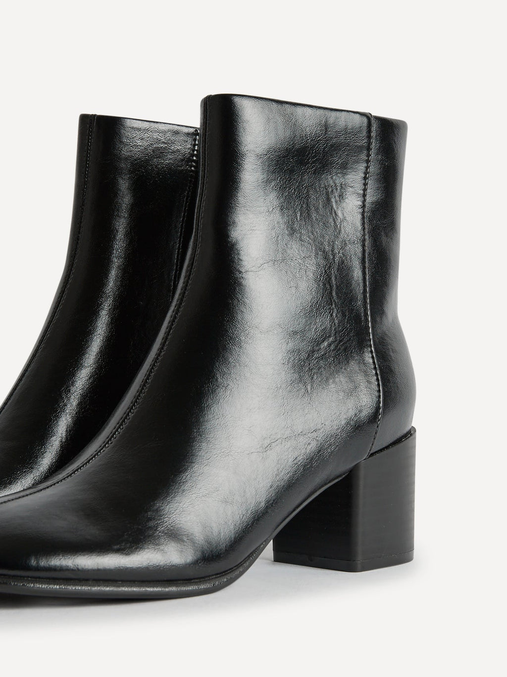Selected Black Block Heeled Ankle Boots