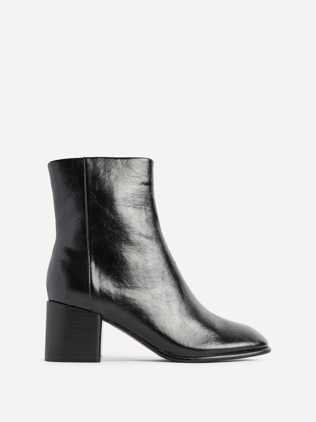 Selected Black Block Heeled Ankle Boots