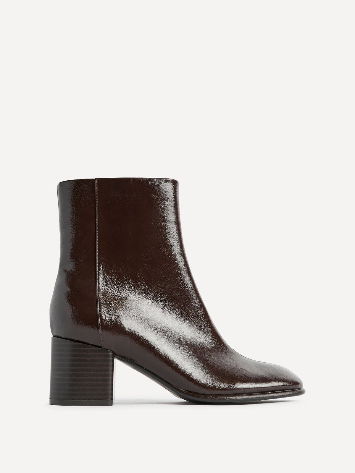 Selected Brown Block Heeled Ankle Boots