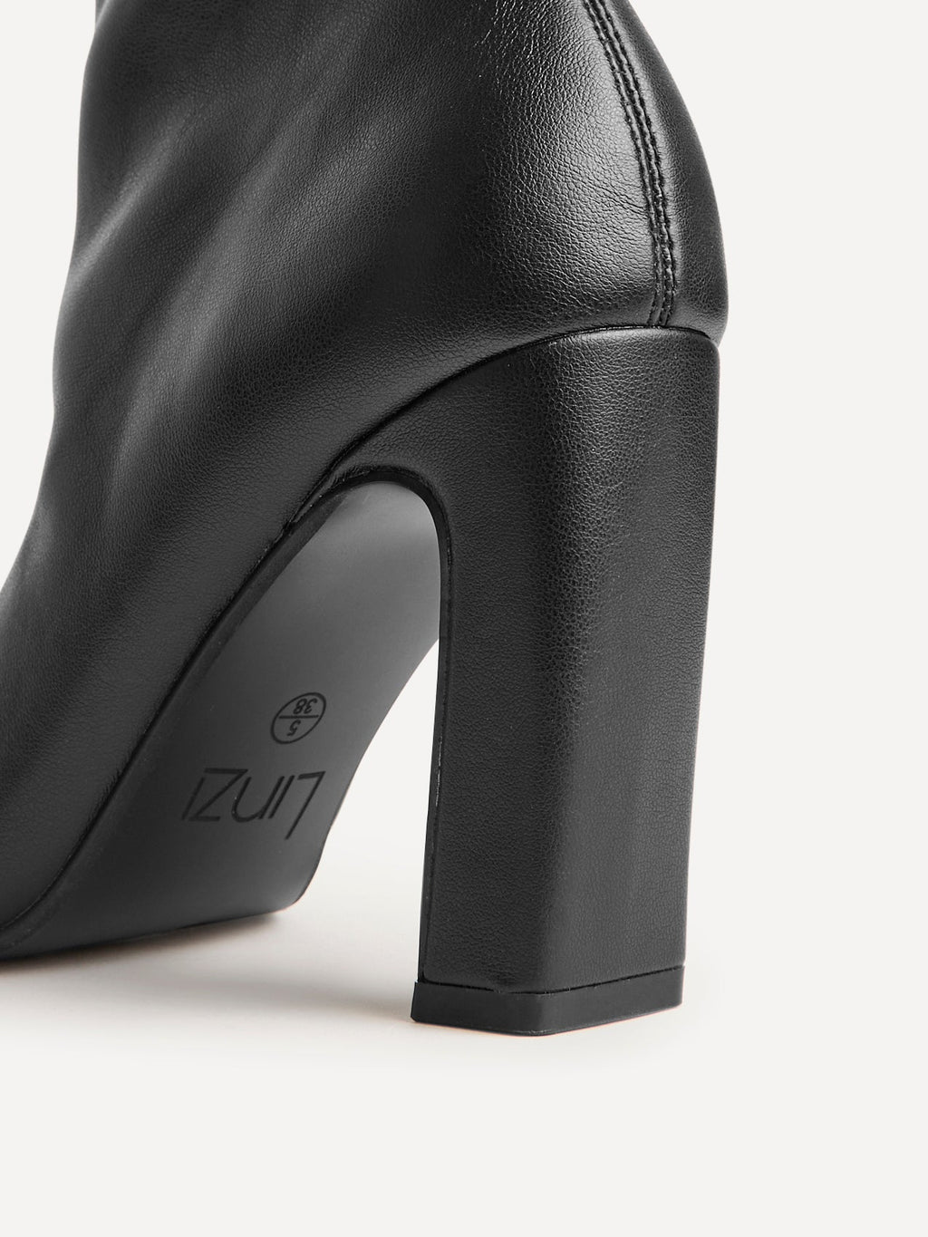 Series Black Faux Leather Heeled Ankle Boots