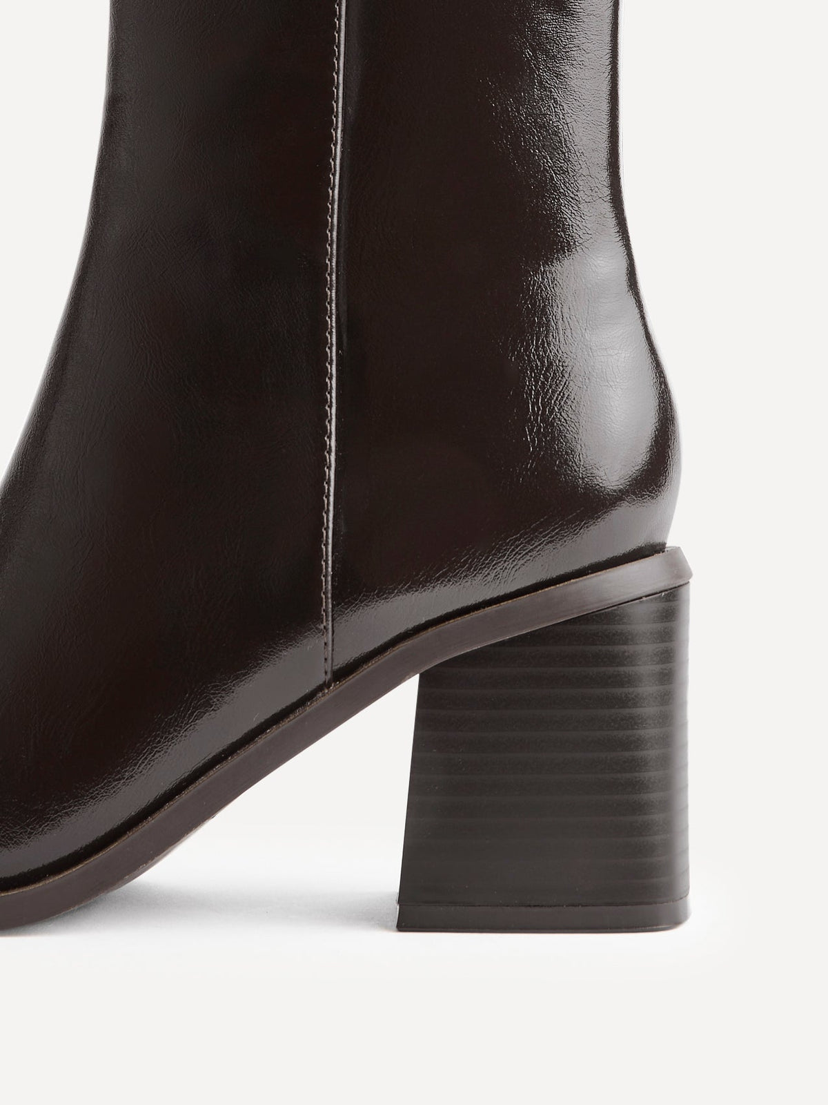 Signal Brown Faux Leather Ankle Boots
