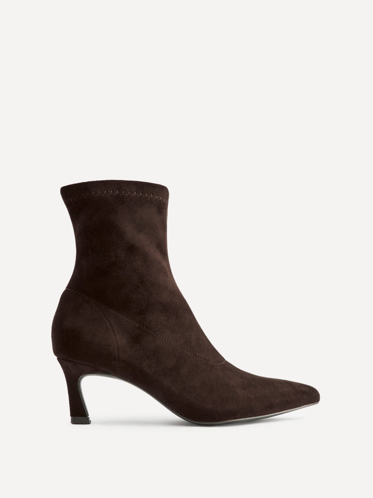Upgrade Brown Faux Suede Kitten Heel Sock Boots