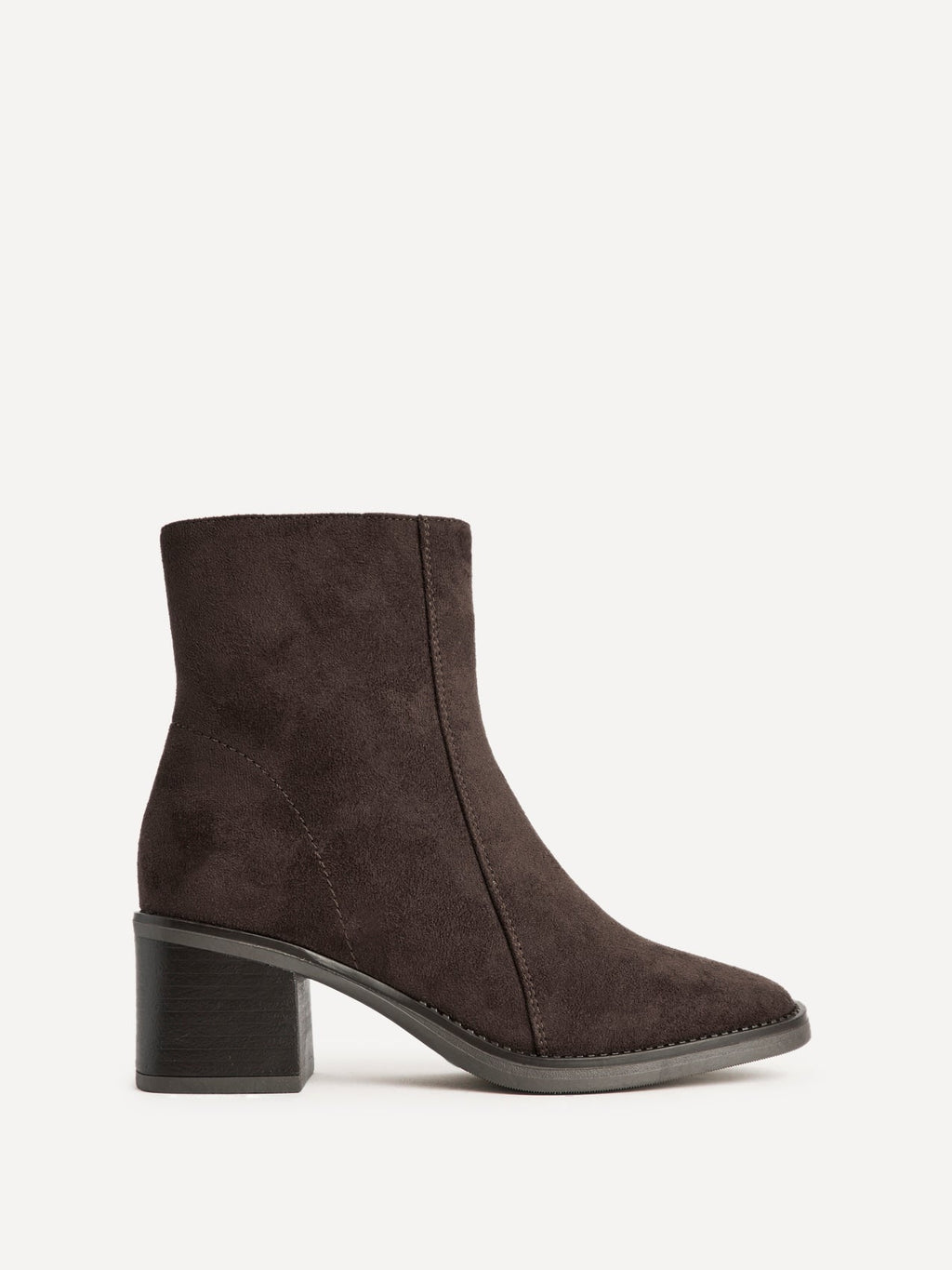 Wander Brown Faux Suede Heeled Ankle Boots