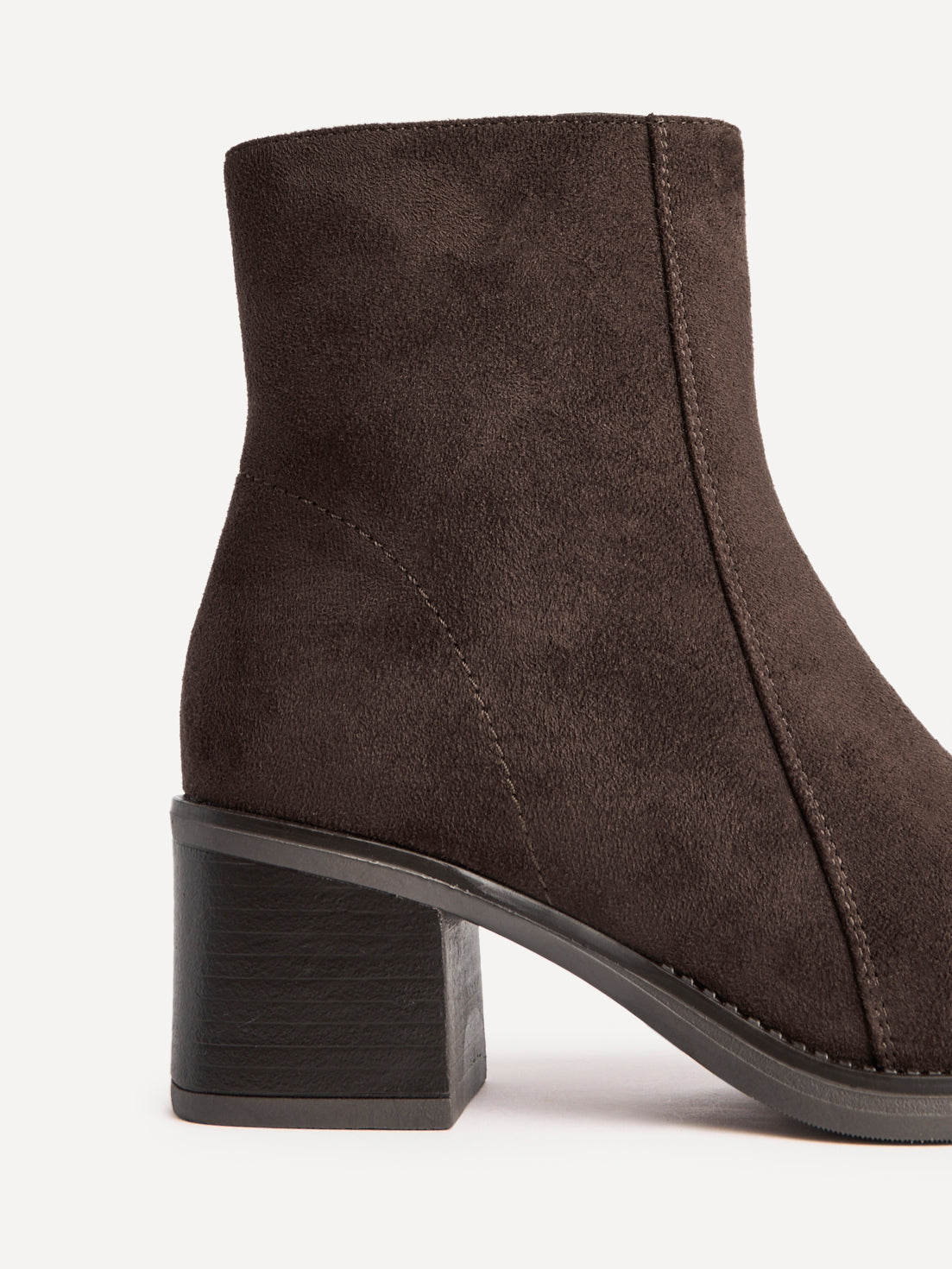 Wander Brown Faux Suede Heeled Ankle Boots