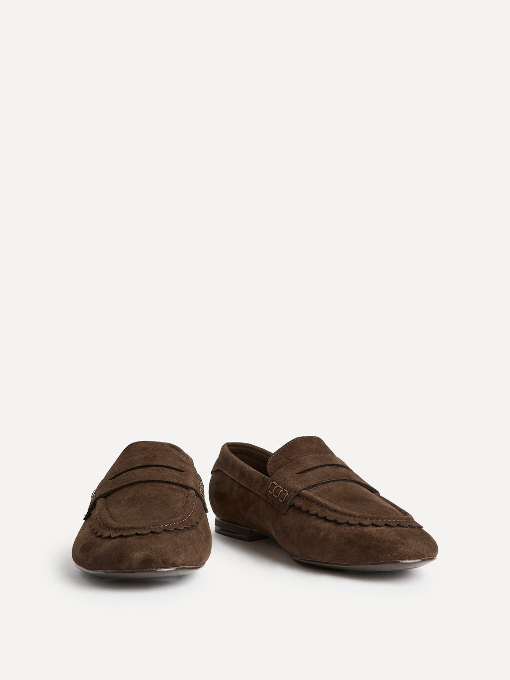 Wren Wide Fit Brown Suede Leather Penny Style Loafers