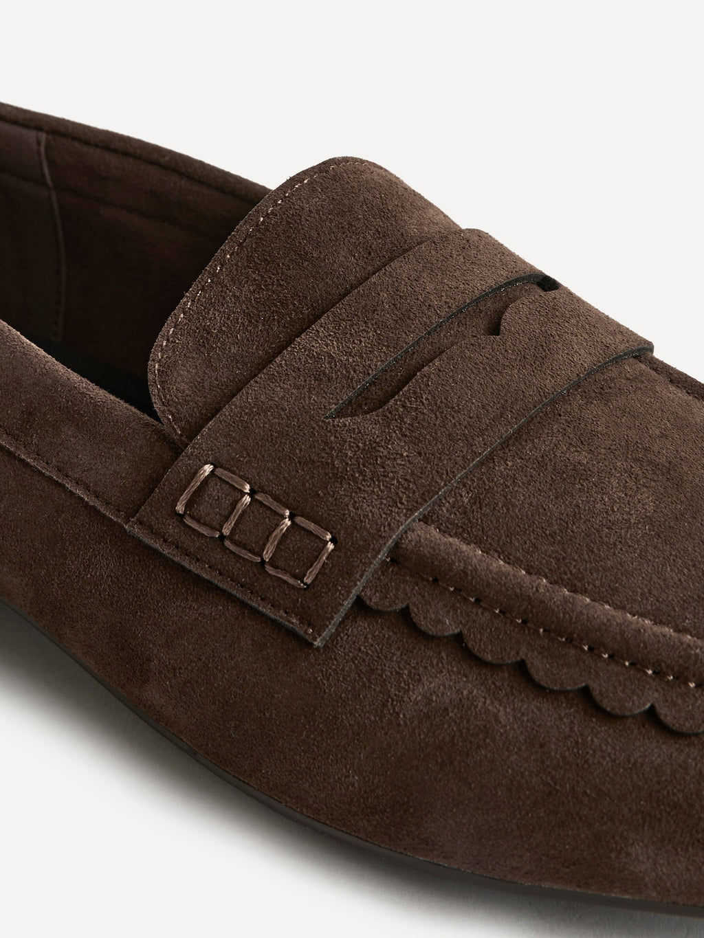 Wren Wide Fit Brown Suede Leather Penny Style Loafers
