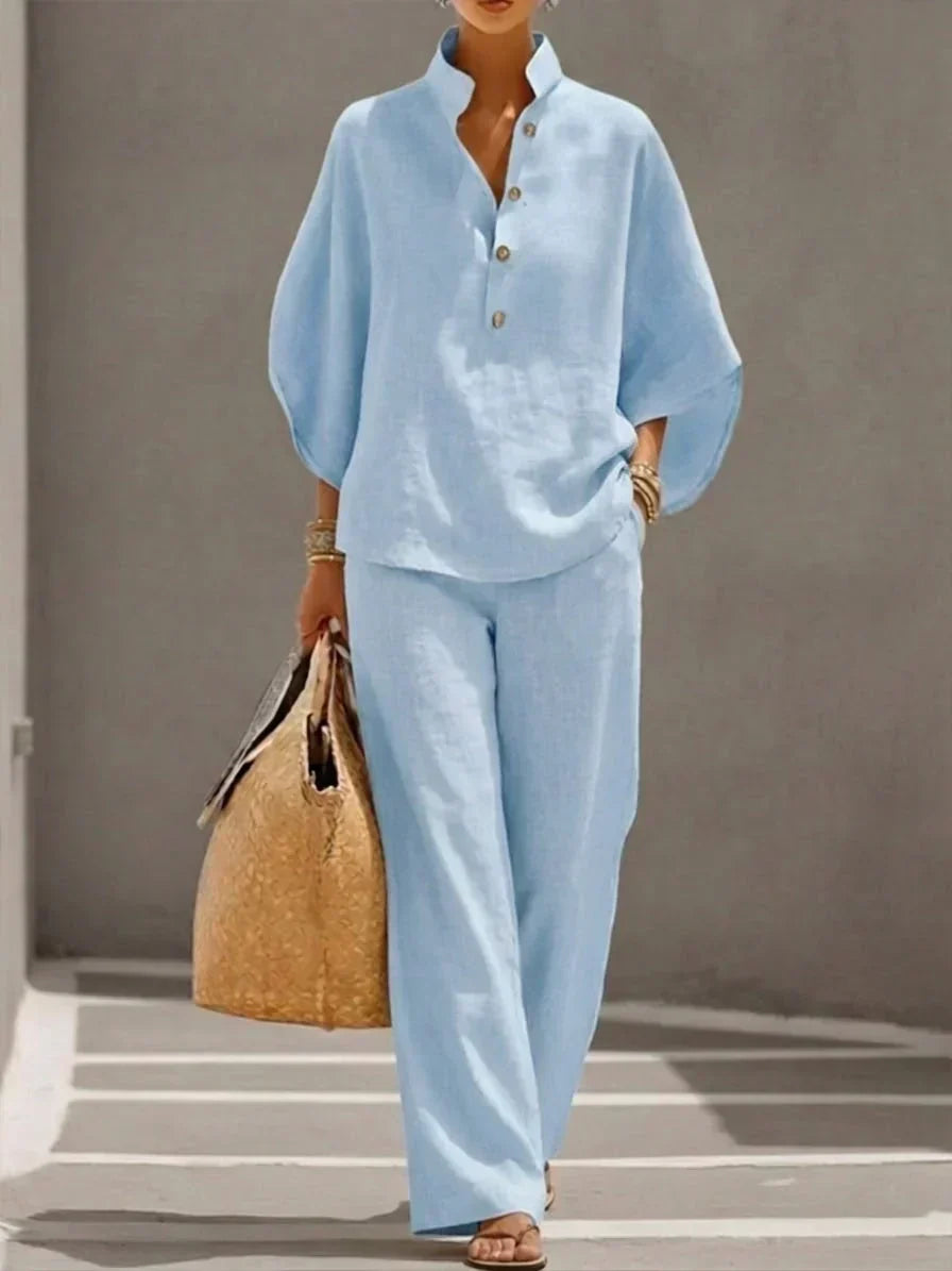 Mara™ | Two-Piece Set with Batwing Sleeves and Wide Pants